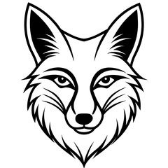 Obraz premium Fox Head Vector Logo Bold Black and White Animal Face Illustration for Tattoo, Branding, Mascot & Craft Use Trusted by Designers