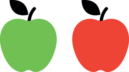 Red and green apples fresh fruit pair