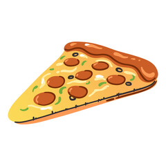 Cartoon inflatable toy. Colorful swimming pizza ring or mattress, rubber water summer pool funny swimming accessory, vector flat isolated gradient element
