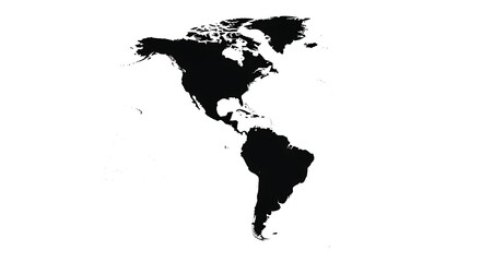 Simple black and white map of the Americas.