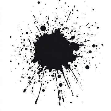 Dot ink spash silhouette illustration black expressive.