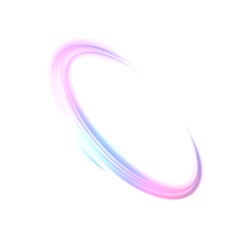 Bright elliptical ring with soft glow in blue and purple shades. Suitable for visualization of signals, portals, energy or digital effects. Vector effect on white background.