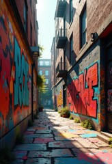 Fototapeta premium colorful abstract wall textures urban setting vibrant patterns graffiti styles street art design dynamic expressions, mural, architecture, spray, paint, modern