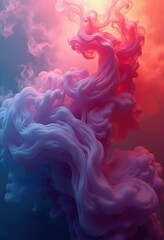 Obraz premium colorful smoke wisps abstract art background textures mystery atmosphere vapor haze ethereal blend shapes, visual, drama, cloud, form, stream, fluid, swirl