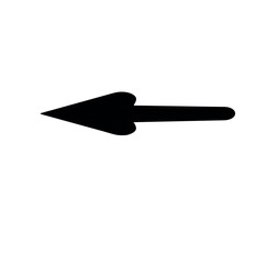  black arrow direction pointer vector icon silhouette on white back round