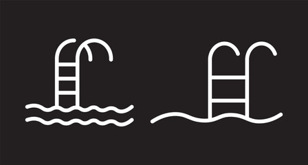 Swimming pool icon vector set. Simple thin line, outline illustration. Editable swimming pool vector icon. Part of a big icon set family. Perfect for web and app interfaces