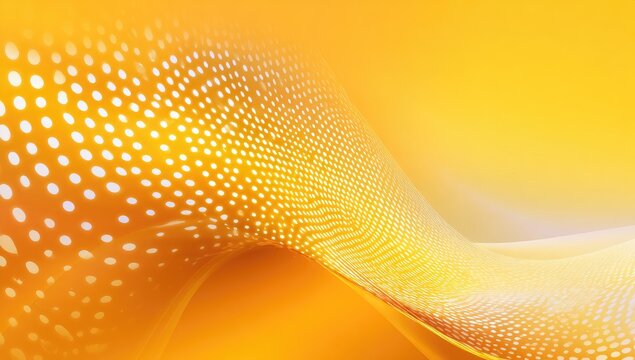 Abstract background of flowing yellow curves with a dotted pattern