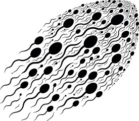 Sperm cells swarming fertility concept