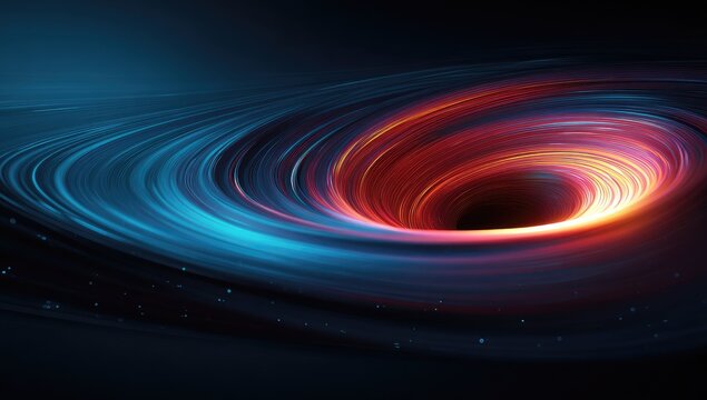 Abstract swirling vortex of vibrant colors in deep space
