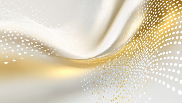Abstract background with flowing golden and white dots