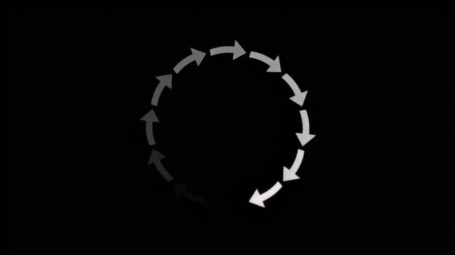 Looping Arrow Sequence Circular Flow Animation for Business, Technology, and Design Presentations