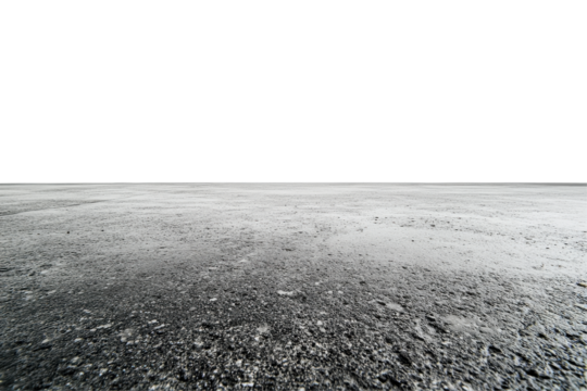 Weathered concrete surface with visible cracks and texture isolated on transparent background. Concrete floor isolated on white background.