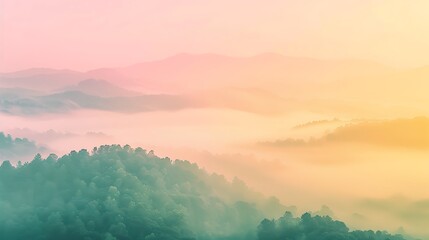 Sunrise mist gradient transitioning from pale yellow to soft pink .