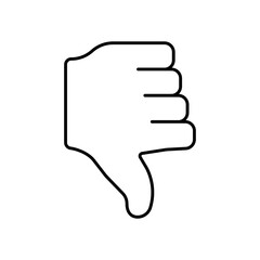 Dislike Thumbs Down Negative Feedback Line Icon

