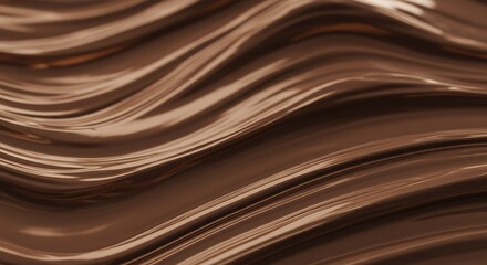 Obraz premium Smooth Glossy Chocolate Waves on Dark Background