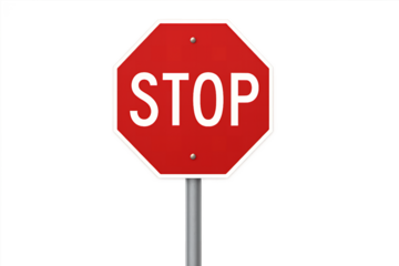 stop sign isolated on white