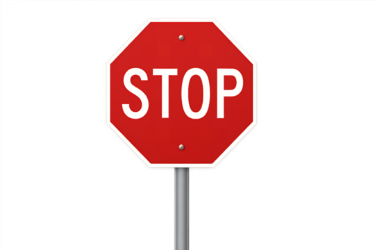 stop sign isolated on white