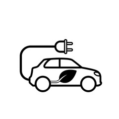 Obraz premium Electric Vehicle Icon with Plug Symbol for Eco-Friendly Transportation and Renewable Energy Mobility Solutions