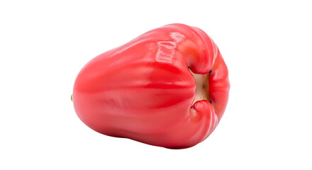 Vibrant red rose apple fruit isolated on transparent background for healthy eating and tropical cuisine