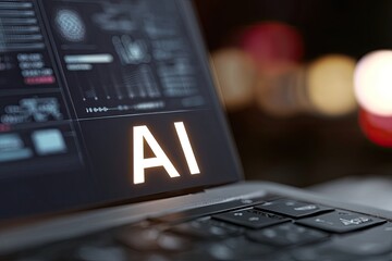 Laptop screen displaying AI interface
