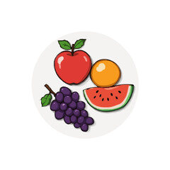 fruits and berries on plate