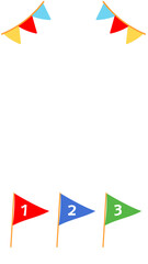 運動会　1位2位3位の旗の背景イラスト