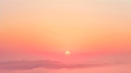 Obraz premium Warm sunrise gradient moving from peach to soft pink .