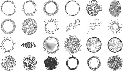 A large collection of various black and white icons with different patterns and textures.