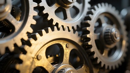 Interlocking Metal Gears in Motion