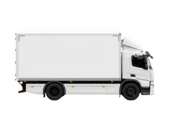 Delivery truck white vehicle transport automobile isolated on transparent background