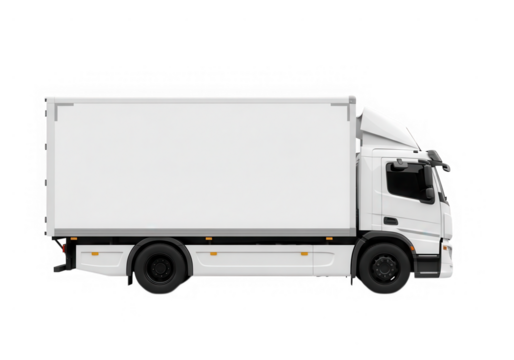 Delivery truck white vehicle transport automobile isolated on transparent background - Powered by Adobe