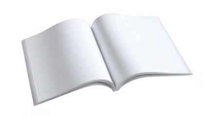 Open book, blank pages, white, simple