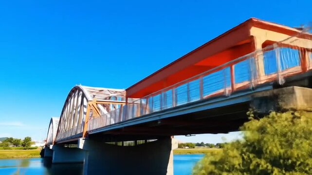 Experience the Atal Pedestrian Bridge at Sabarmati Riverfront, Ahmedabad, with this stunning landscape photo. Showcasing architectural brilliance against serene river ... See More