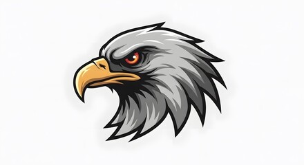 Fototapeta premium Bold Eagle Head Illustration with Fierce Expression in Modern Graphic Style