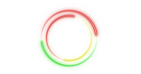 Transparent neon glowing circle. Circular light effect  Isolated on transparent background. Colorful flare neon light ring element. glowing neon frame circle with Glowing Light Effect. Neon line
