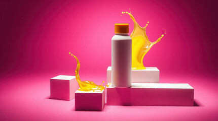 Product presentation with liquid splashes
