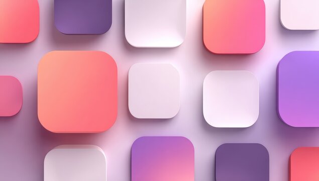 Abstract pattern of overlapping squares in soft pastel colors