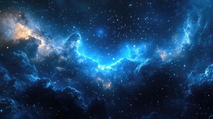 Fototapeta premium Starry night sky with cosmic depth, sparkling stars, nebula textures, nightscape clarity, celestial mood, and dreamy dark skies ideal for astronomy, nature, or sci-fi visual content.