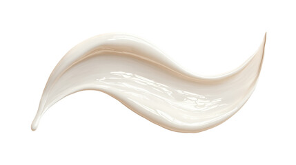 Glossy creamy brushstroke with soft light on transparent background