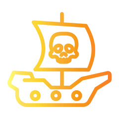 ship Line Gradient Icon