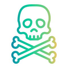 skull Line Gradient Icon