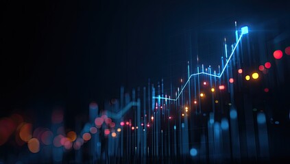 Abstract graphic of rising data visualization