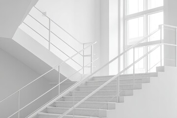 Obraz premium Modern white staircase