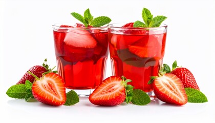 Refreshing Strawberry Drink with Mint