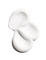 texture of a cosmetic smears of cream on a white background