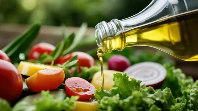 Olive oil purity: golden essence, natural richness, wholesome glow, fresh aroma, nourishing quality, smooth texture, vibrant hue, subtle fragrance, organic origin, tranquil balance, refined flavor,