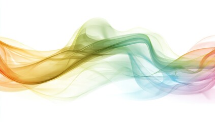 Fototapeta premium Abstract rainbow smoke waves on white