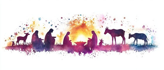 Vibrant colors and simple silhouettes create a rustic Christmas atmosphere. © Zembeco