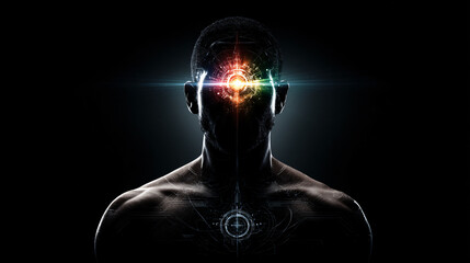 Human Silhouette Abstract Light Meditation Creativity Technology Colors Energy Visual Digital Art Consciousness Perception Symbol Chakra 