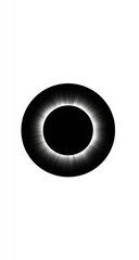 Black circle with a lighter ring, radiating outward